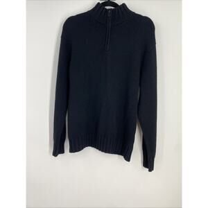 Vintage Gap Quarter Zip Sweater Men’s Small Black Preppy Casual Classic 718